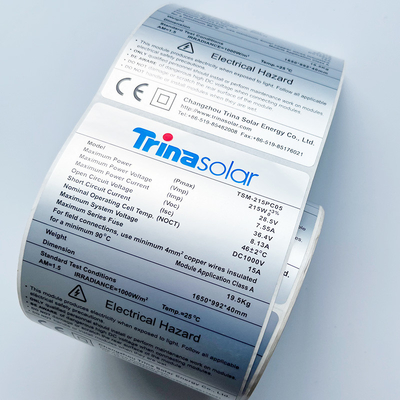Druck klebenden HAUSTIER Barcode-Aufkleber-Matte Silver Thermal Transparent Polyester-Aufklebers