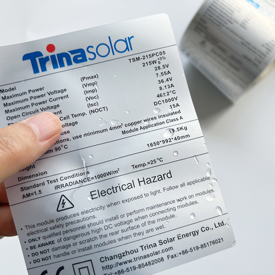 Druck klebenden HAUSTIER Barcode-Aufkleber-Matte Silver Thermal Transparent Polyester-Aufklebers