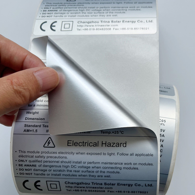 Druck klebenden HAUSTIER Barcode-Aufkleber-Matte Silver Thermal Transparent Polyester-Aufklebers