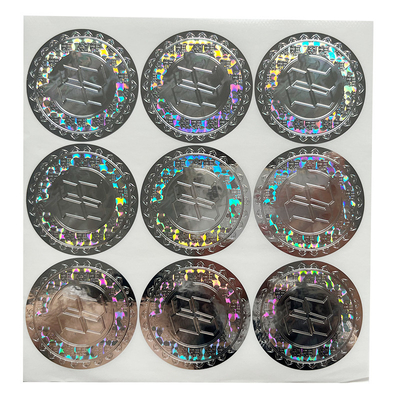 Kundengebundener Logo Circle Holographic Sticker Label-Regenbogen-Effekt