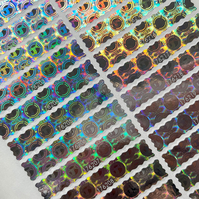 Kundengebundener Logo Circle Holographic Sticker Label-Regenbogen-Effekt