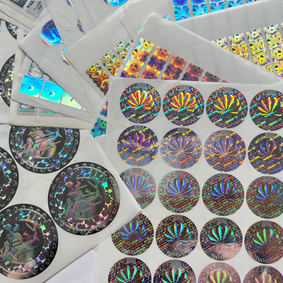 Kundengebundener Logo Circle Holographic Sticker Label-Regenbogen-Effekt
