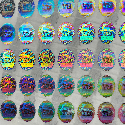 Kundengebundener Logo Circle Holographic Sticker Label-Regenbogen-Effekt