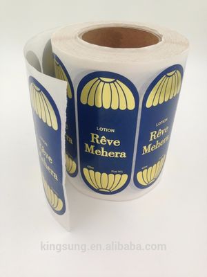 Kundenspezifische druckende heiße Goldstempel-Aufkleber-Papier-Rolle