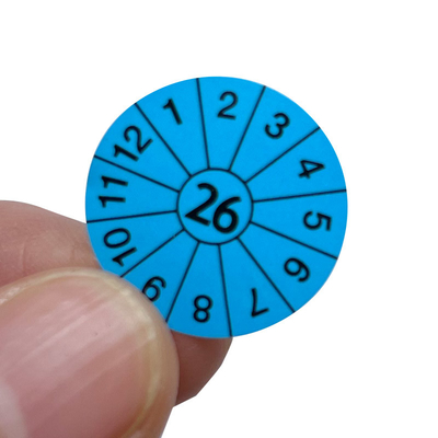Wasserdichte runde Aufkleber des Vinylfeuerlöscher-Aufkleber-Blau-20mm