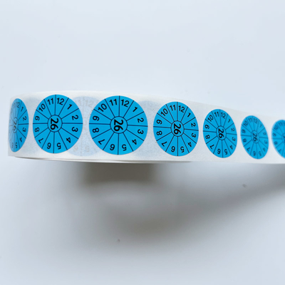 Wasserdichte runde Aufkleber des Vinylfeuerlöscher-Aufkleber-Blau-20mm