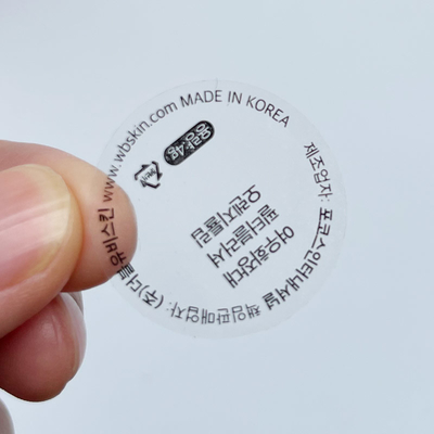 40mm selbstklebende Aufkleber des runden transparenten Vinylglatten selbstklebenden Aufkleber-Lippenstift-freien Raumes