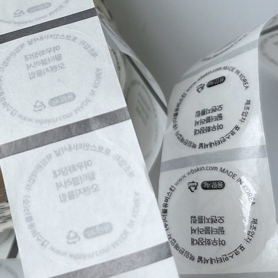 40mm selbstklebende Aufkleber des runden transparenten Vinylglatten selbstklebenden Aufkleber-Lippenstift-freien Raumes