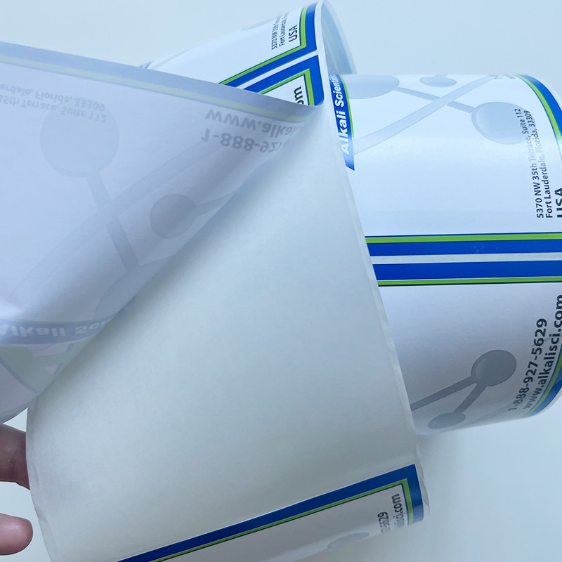 Kundenspezifisches Druckvinylaufkleber-synthetisches Papier stempelschnitt Rolle für Etikettiermaschine